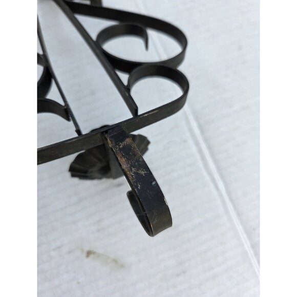 Pair Vintage Black Gothic Metal Wrought Iron Candle Holder Wall Sconces Set Of 2 - Picture 7 of 11